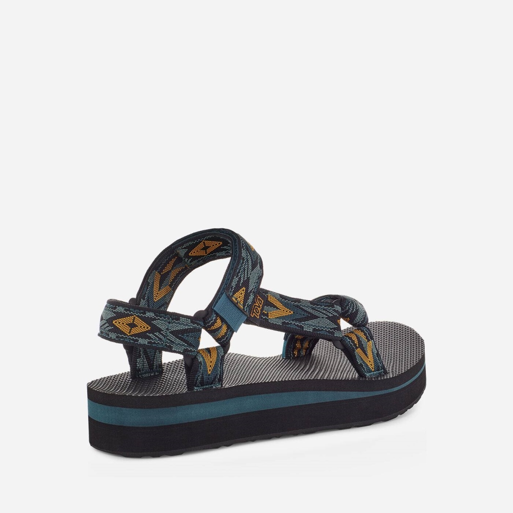 Olive Black Women's Teva Midform Universal Flatform Sandals | 253-YLXMQS