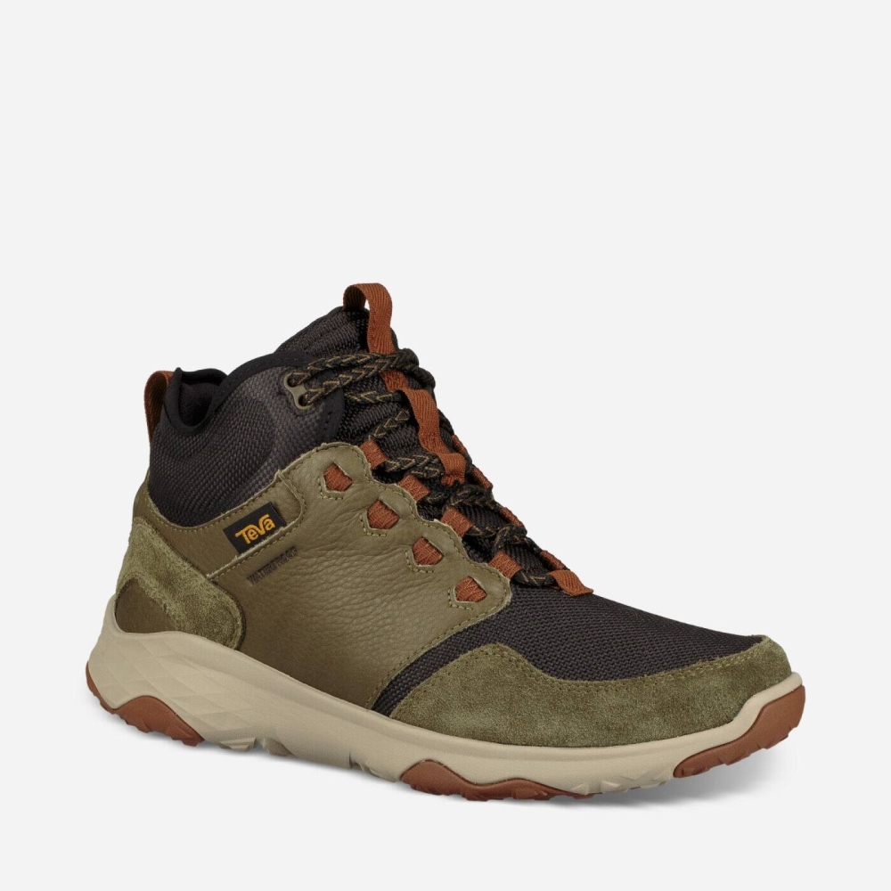 Olive Men's Teva Arrowood Venture Mid WP Boots | 687-TGPFCR