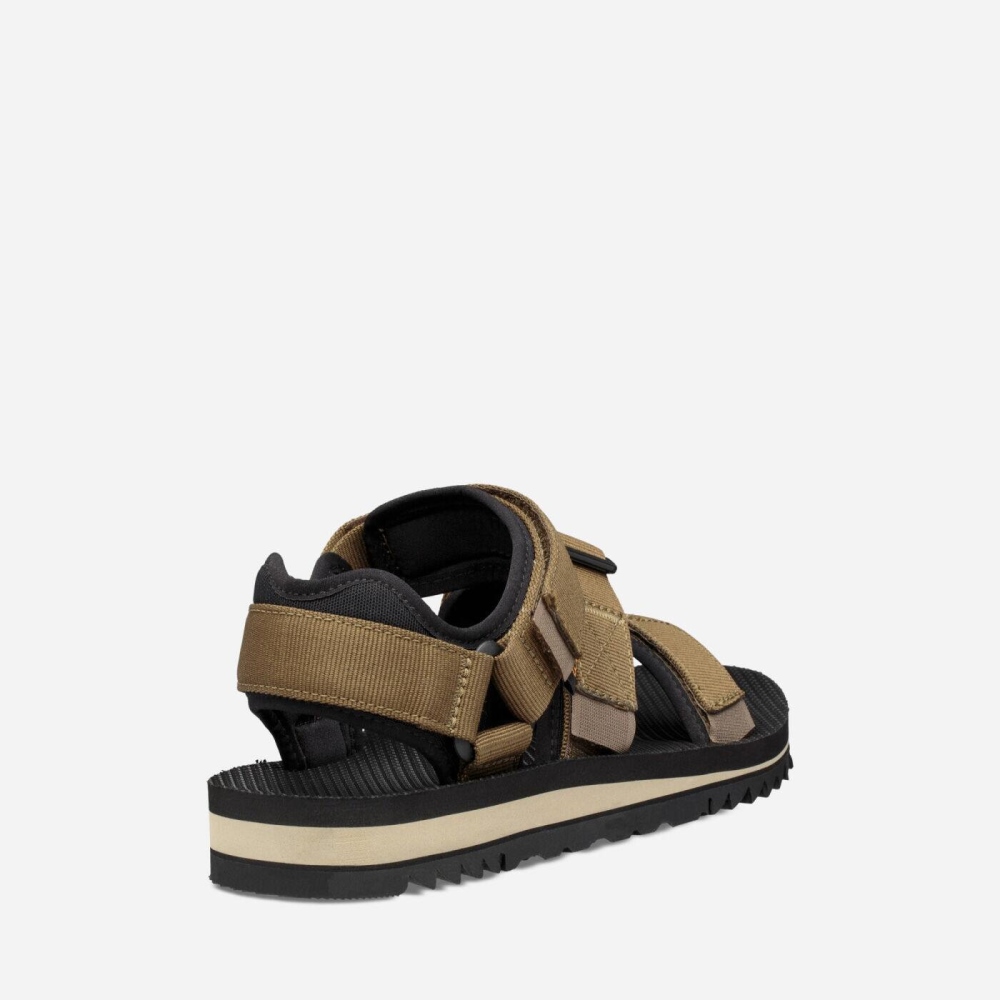 Olive Men's Teva Cross Strap Trail Hiking Sandals | 581-YMIAQO