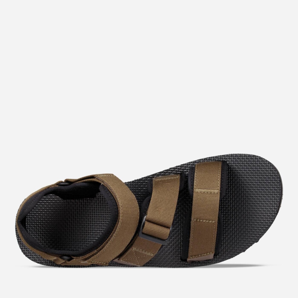 Olive Men's Teva Cross Strap Trail Hiking Sandals | 581-YMIAQO