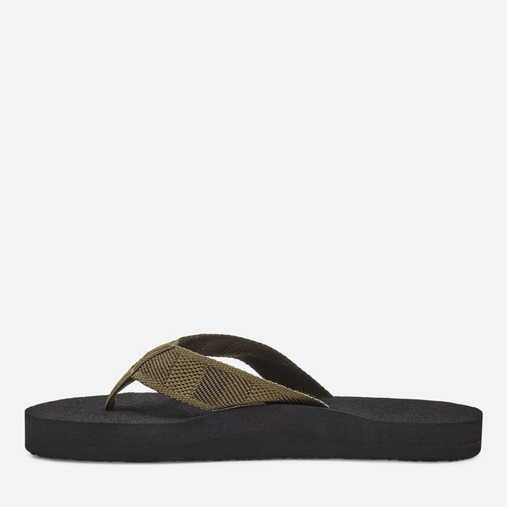 Olive Men's Teva Original Mush Flip Flops | 964-VKYDAB