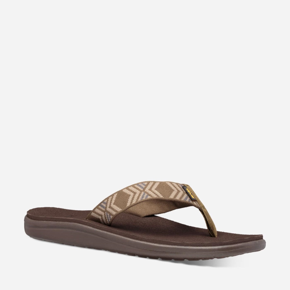 Olive Men's Teva Voya Flip Sandals | 284-WHQKNP