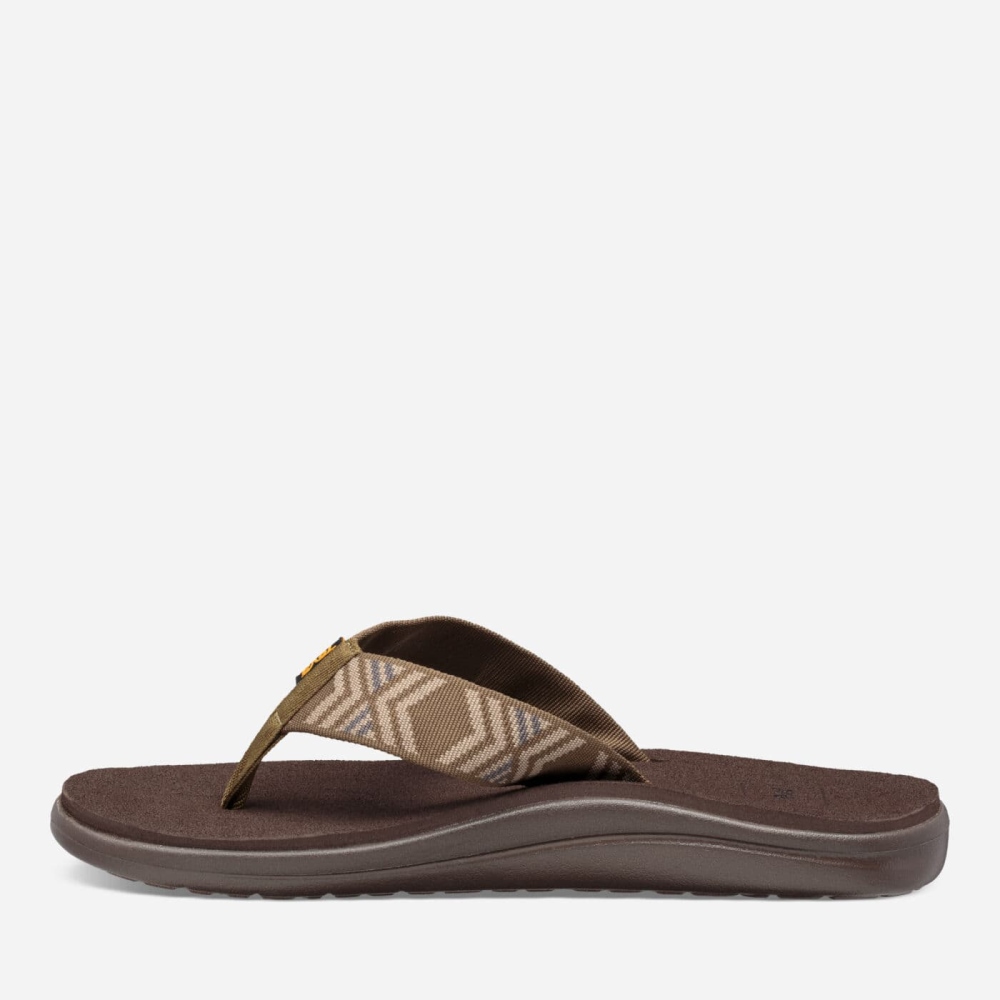 Olive Men's Teva Voya Flip Sandals | 284-WHQKNP