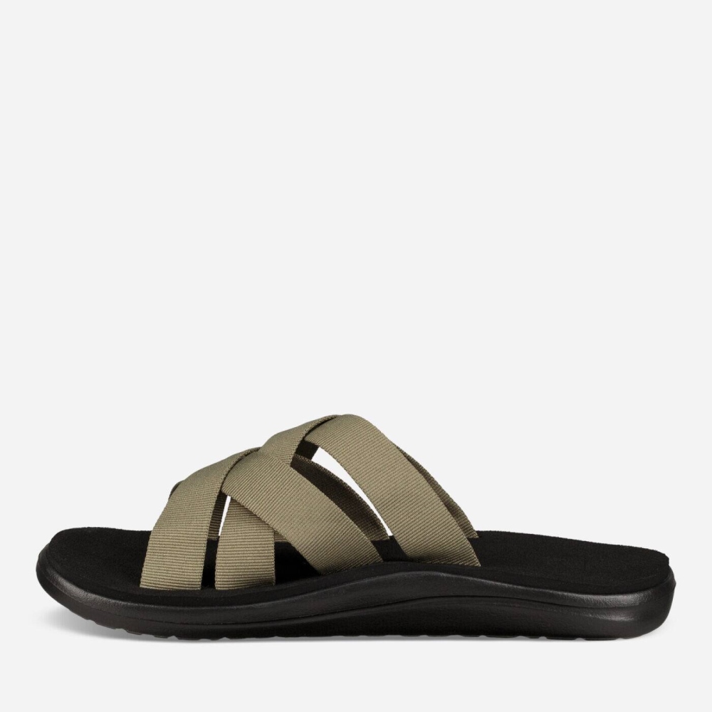 Olive Men's Teva Voya Slide Sandals | 317-AYMTHI