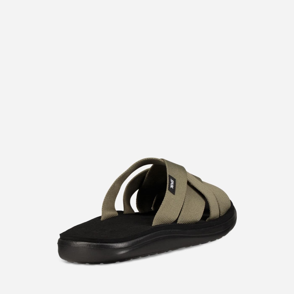 Olive Men's Teva Voya Slide Sandals | 317-AYMTHI