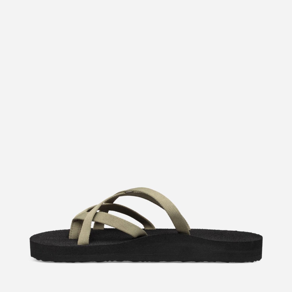 Olive Women's Teva Olowahu Flip Flops | 307-GLURYA