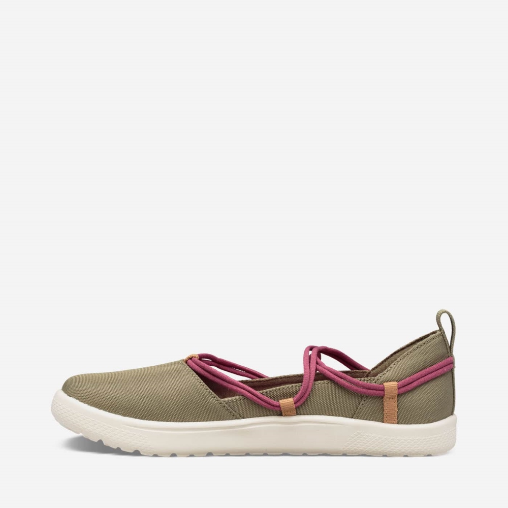 Olive Women's Teva Voya Infinity MJ Slip On Shoes | 084-JGAIQV