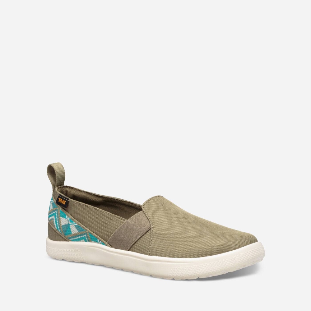 Olive Women's Teva Voya Slip On Sneakers | 791-PUZDNV