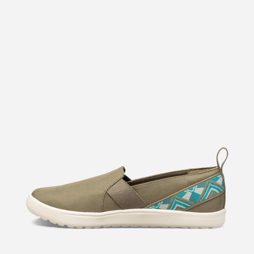 Olive Women's Teva Voya Slip On Sneakers | 791-PUZDNV