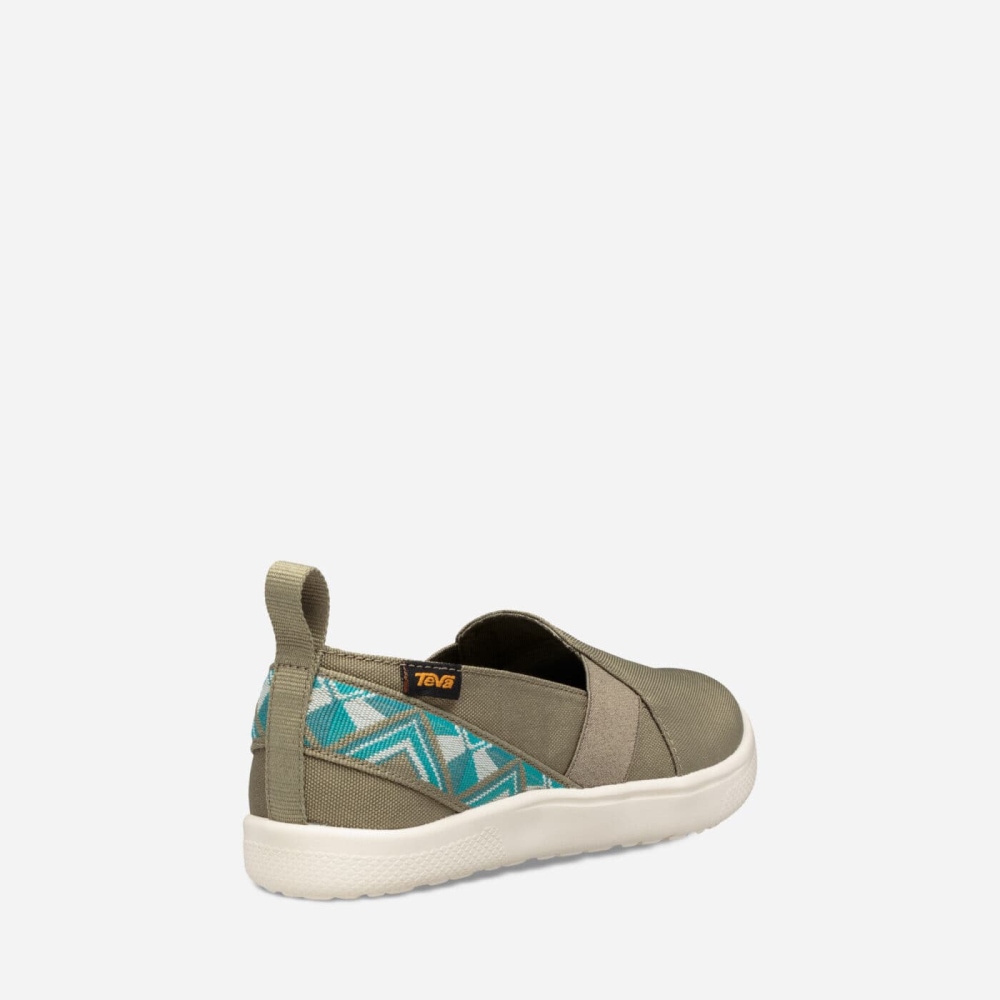 Olive Women's Teva Voya Slip On Sneakers | 791-PUZDNV