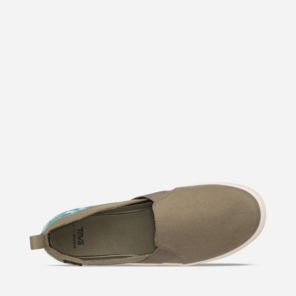 Olive Women's Teva Voya Slip On Sneakers | 791-PUZDNV