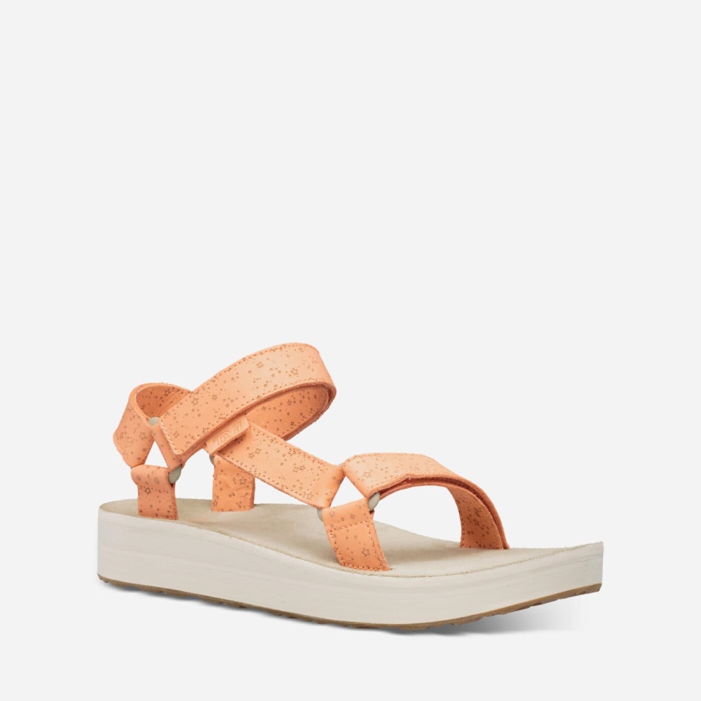 Orange Women's Teva Midform Universal Star Flatform Sandals | 852-HEJYQU