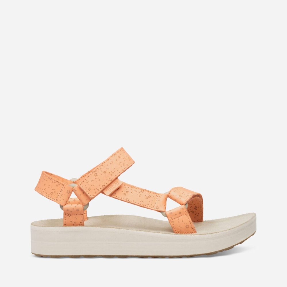 Orange Women\'s Teva Midform Universal Star Flatform Sandals | 852-HEJYQU