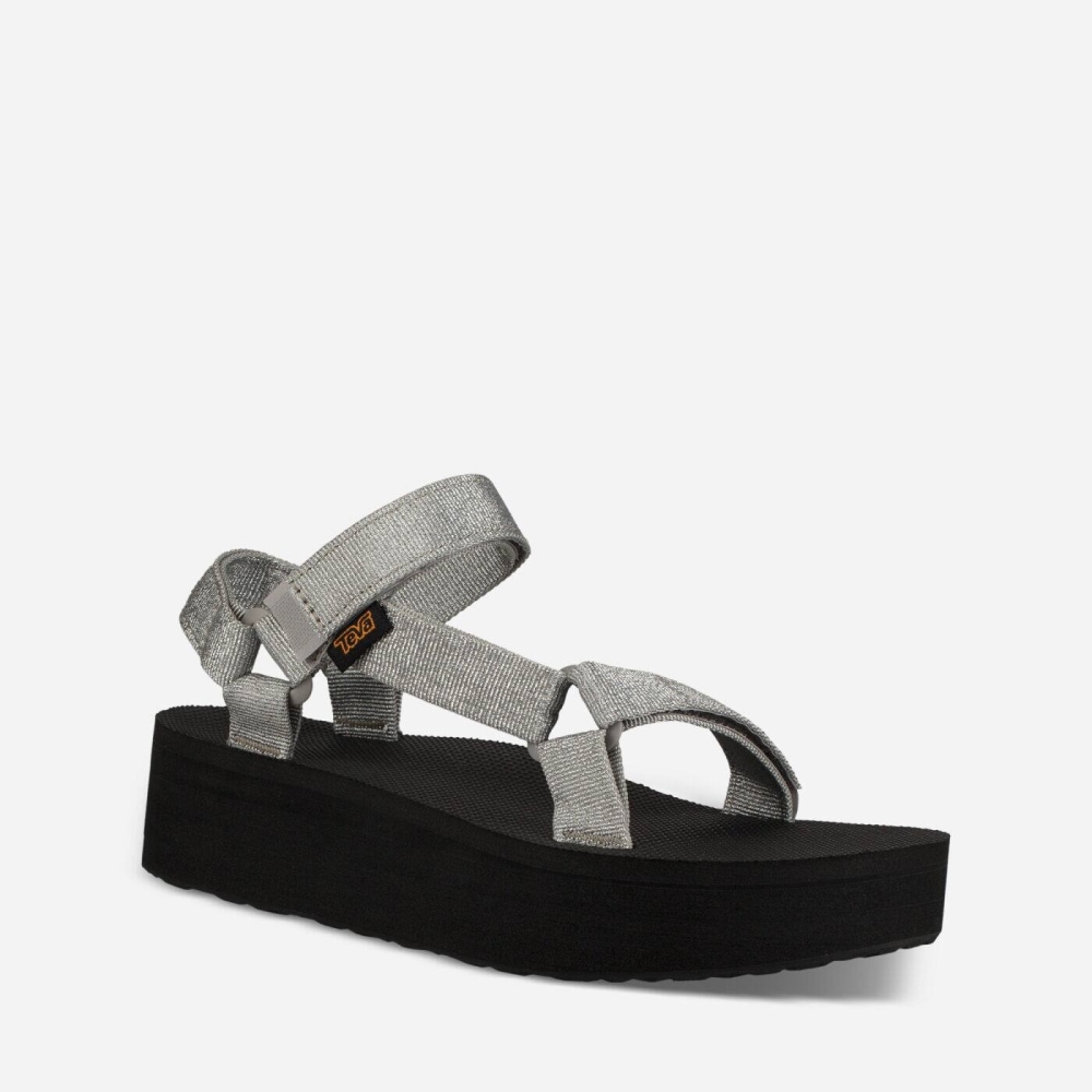 Silver Women's Teva Flatform Universal Flatform Sandals | 678-JOEZSH