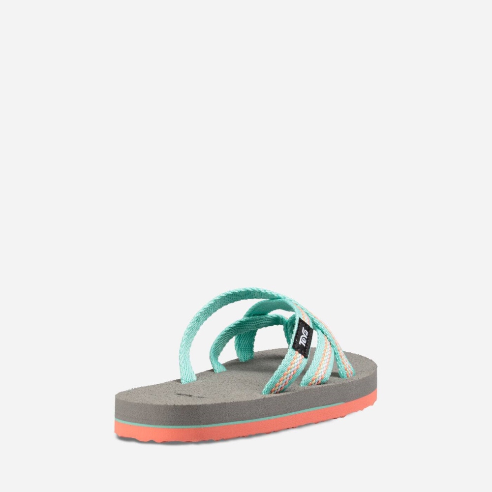 Turquoise Kids' Teva Olowahu Flip Flops | 578-CAWIPT