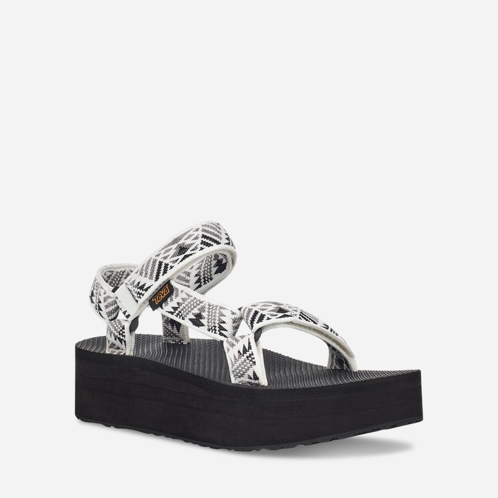 White Grey Women's Teva Flatform Universal Flatform Sandals | 468-IYEGMU