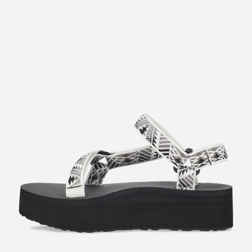 White Grey Women's Teva Flatform Universal Flatform Sandals | 468-IYEGMU