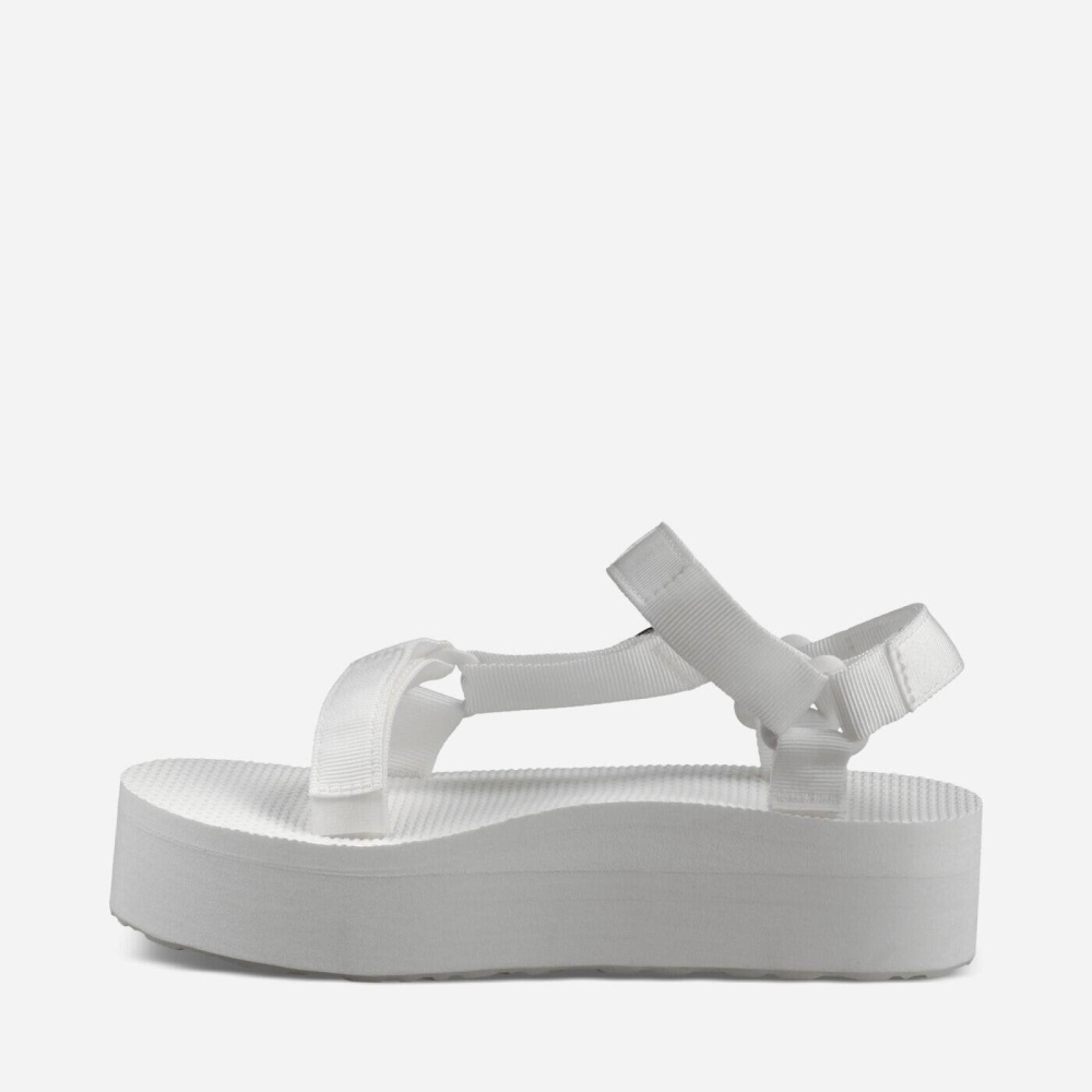 White Women's Teva Flatform Universal Flatform Sandals | 294-JTULBM