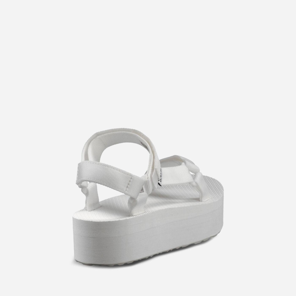 White Women's Teva Flatform Universal Flatform Sandals | 294-JTULBM