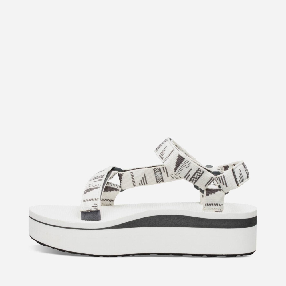 White Women's Teva Flatform Universal Flatform Sandals | 528-HFGAWU