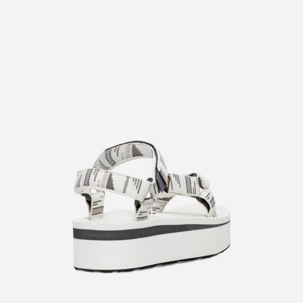 White Women's Teva Flatform Universal Flatform Sandals | 528-HFGAWU