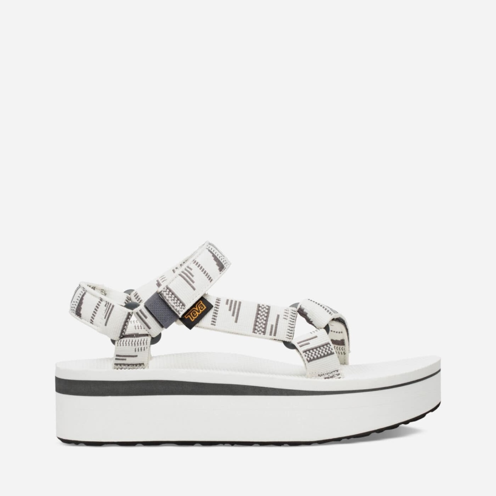 White Women\'s Teva Flatform Universal Flatform Sandals | 528-HFGAWU