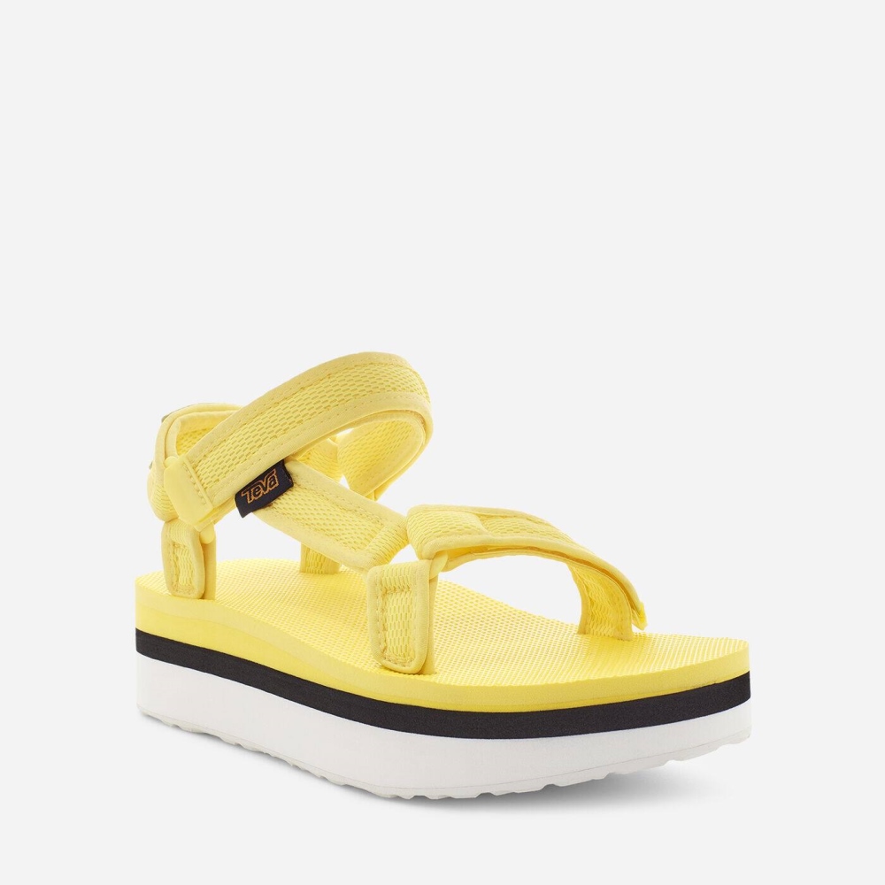 Yellow Women's Teva Flatform Universal Mesh Print Flatform Sandals | 532-KESTVX