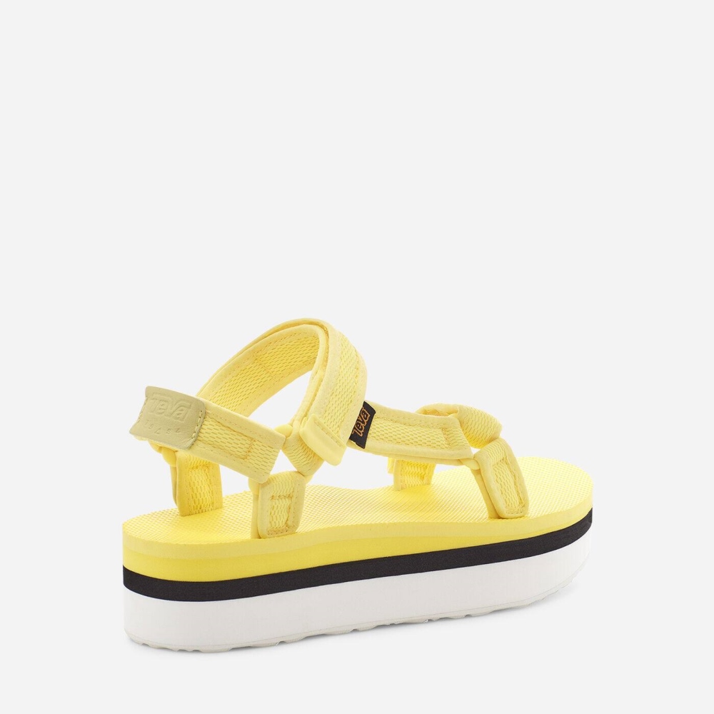 Yellow Women's Teva Flatform Universal Mesh Print Flatform Sandals | 532-KESTVX