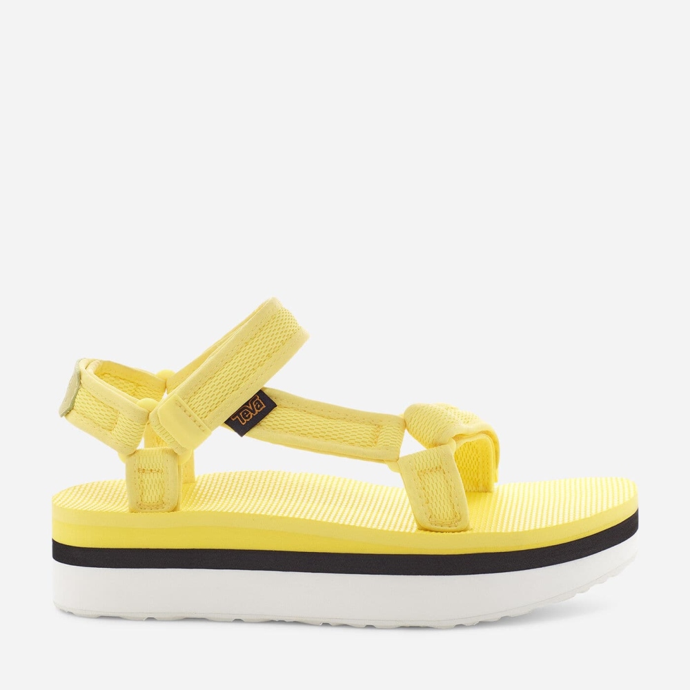 Yellow Women\'s Teva Flatform Universal Mesh Print Flatform Sandals | 532-KESTVX