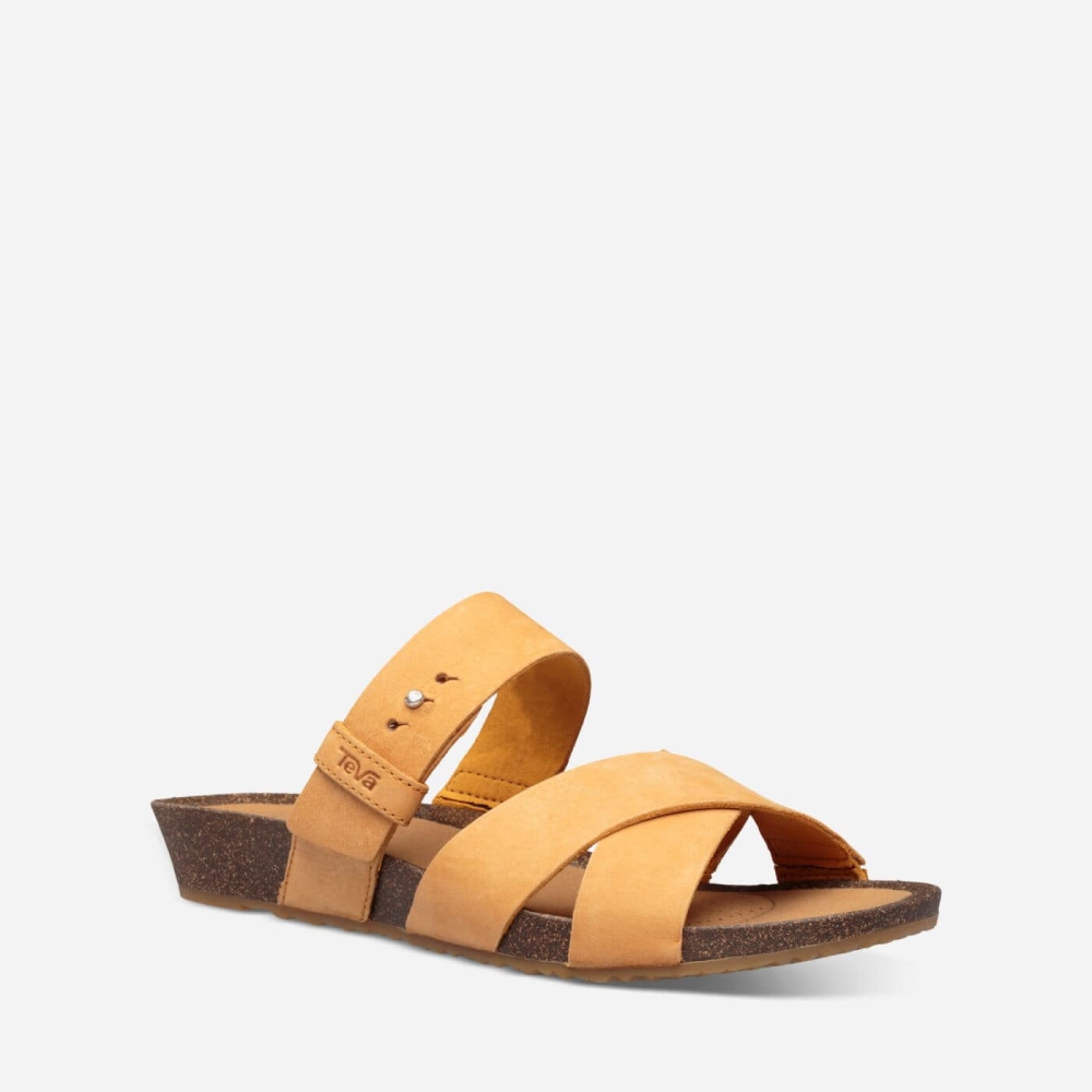 Yellow Women's Teva Mahonia Slide Sandals | 482-LPRBES