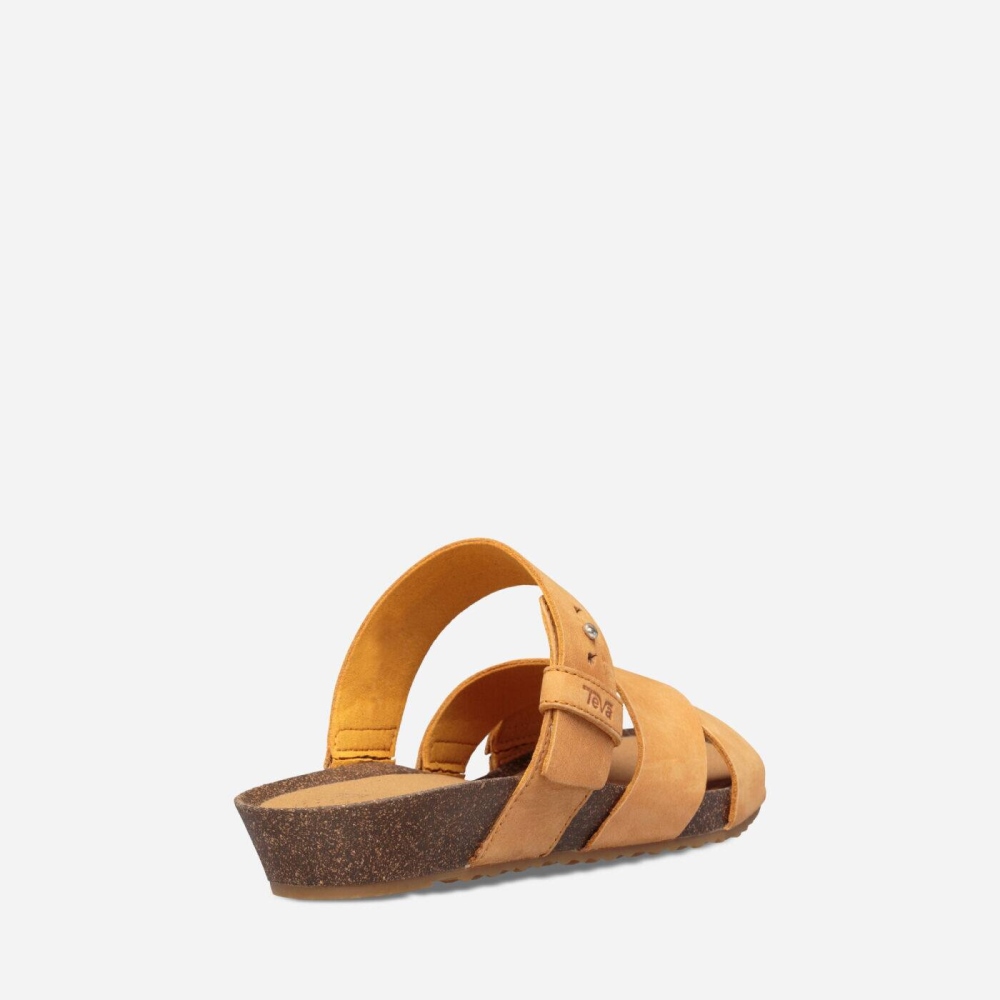 Yellow Women's Teva Mahonia Slide Sandals | 482-LPRBES