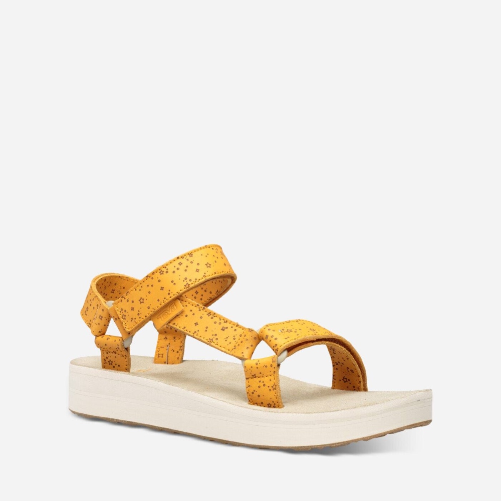 Yellow Women's Teva Midform Universal Star Flatform Sandals | 713-YWBZKR