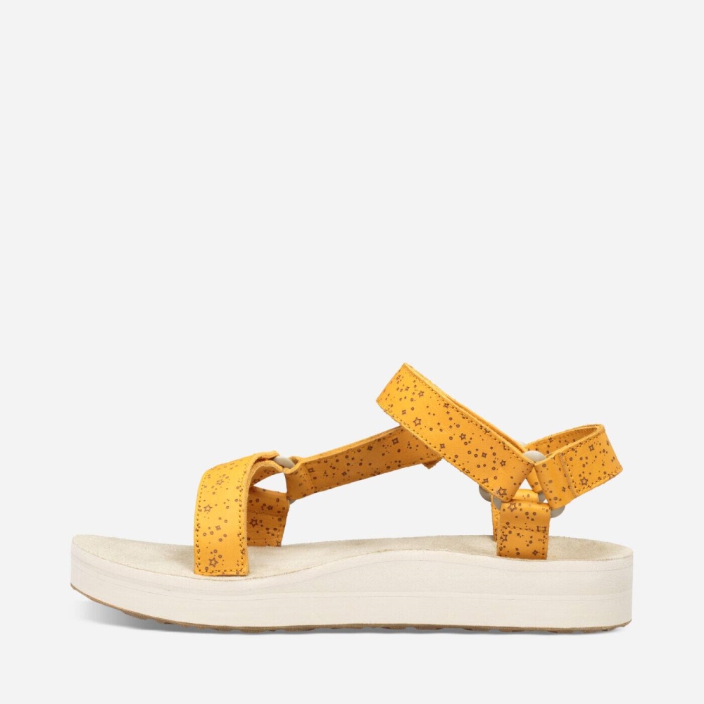 Yellow Women's Teva Midform Universal Star Flatform Sandals | 713-YWBZKR