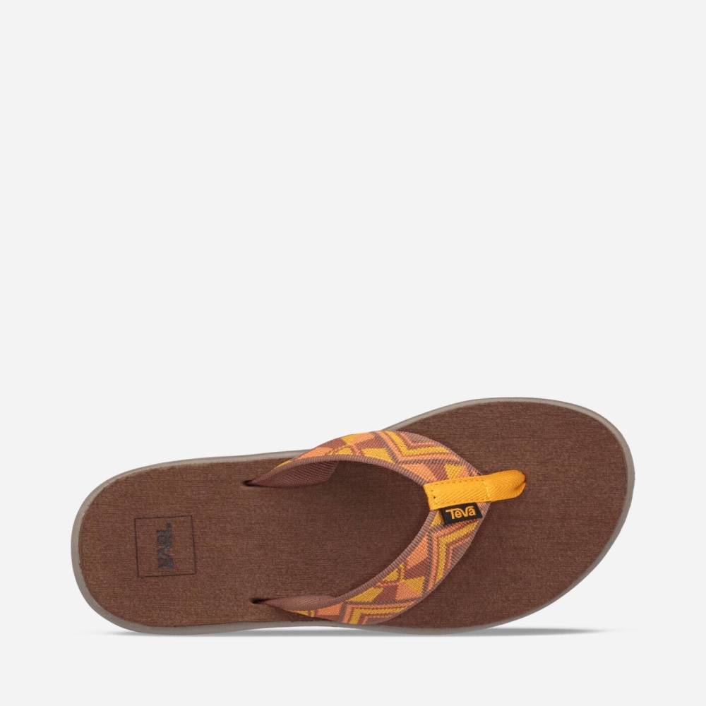 Yellow Women's Teva Voya Flip Flops | 852-QDYIML