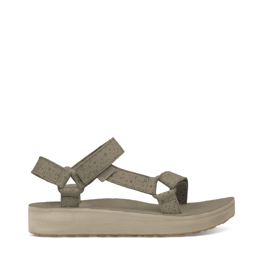 Beige Women's Teva Midform Universal Star Flatform Sandals | 106-QFUKNS