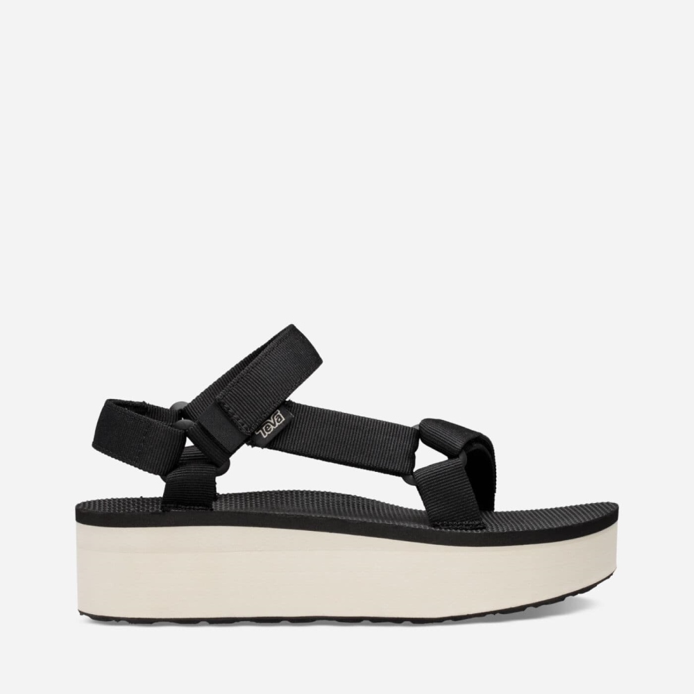 Black Beige Women's Teva Flatform Universal Flatform Sandals | 954-VOMPCT