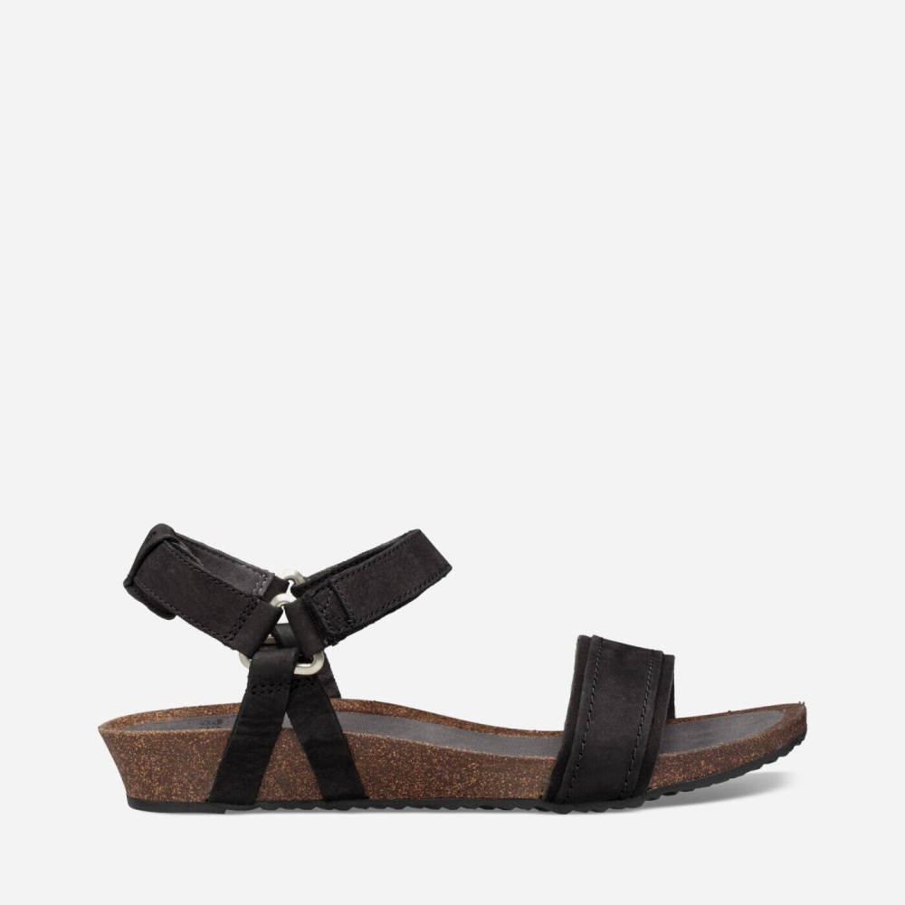 Black Women's Teva Mahonia Stitch Heel Sandals | 376-CBPYAE