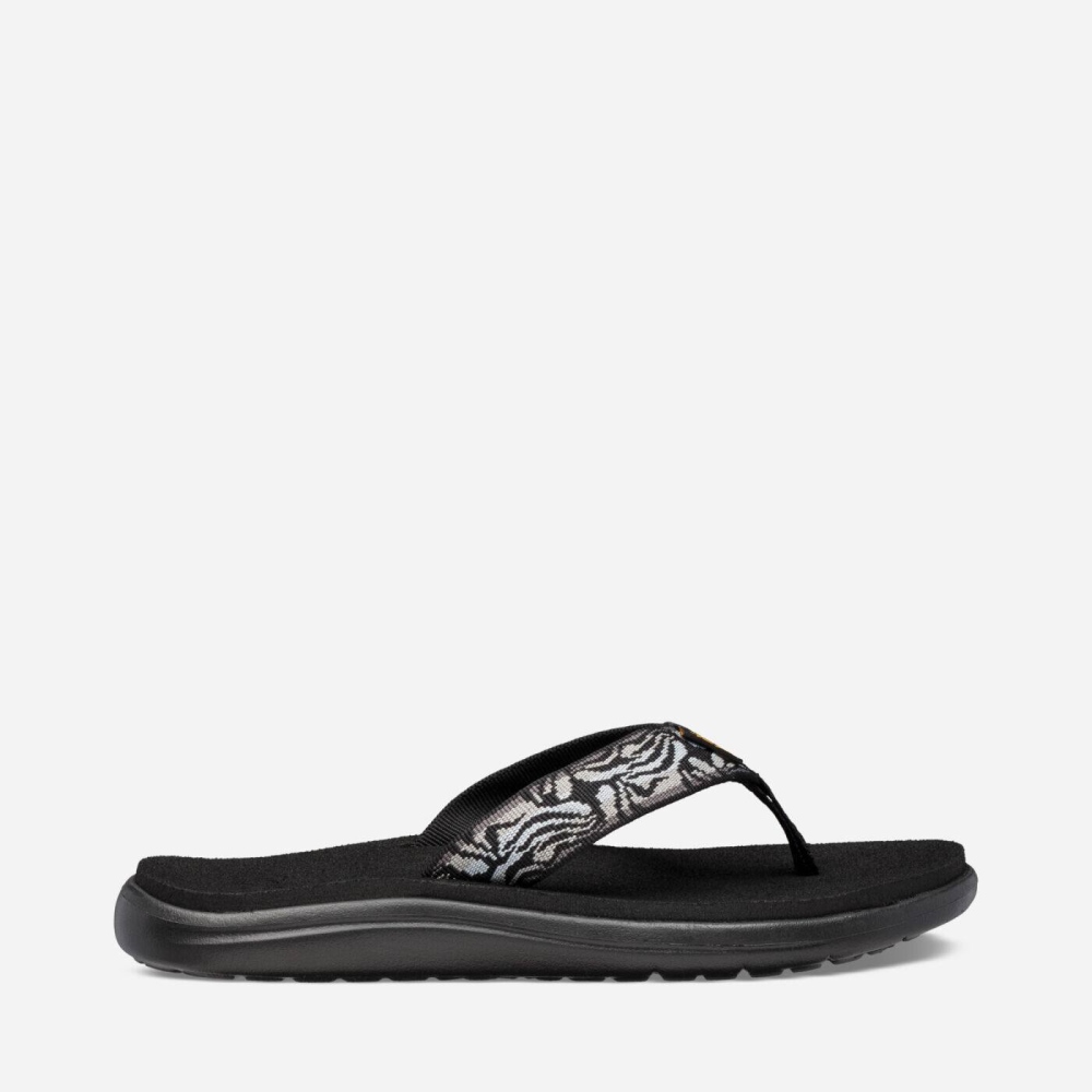 Black Women's Teva Voya Flip Flops | 271-TIYGJH