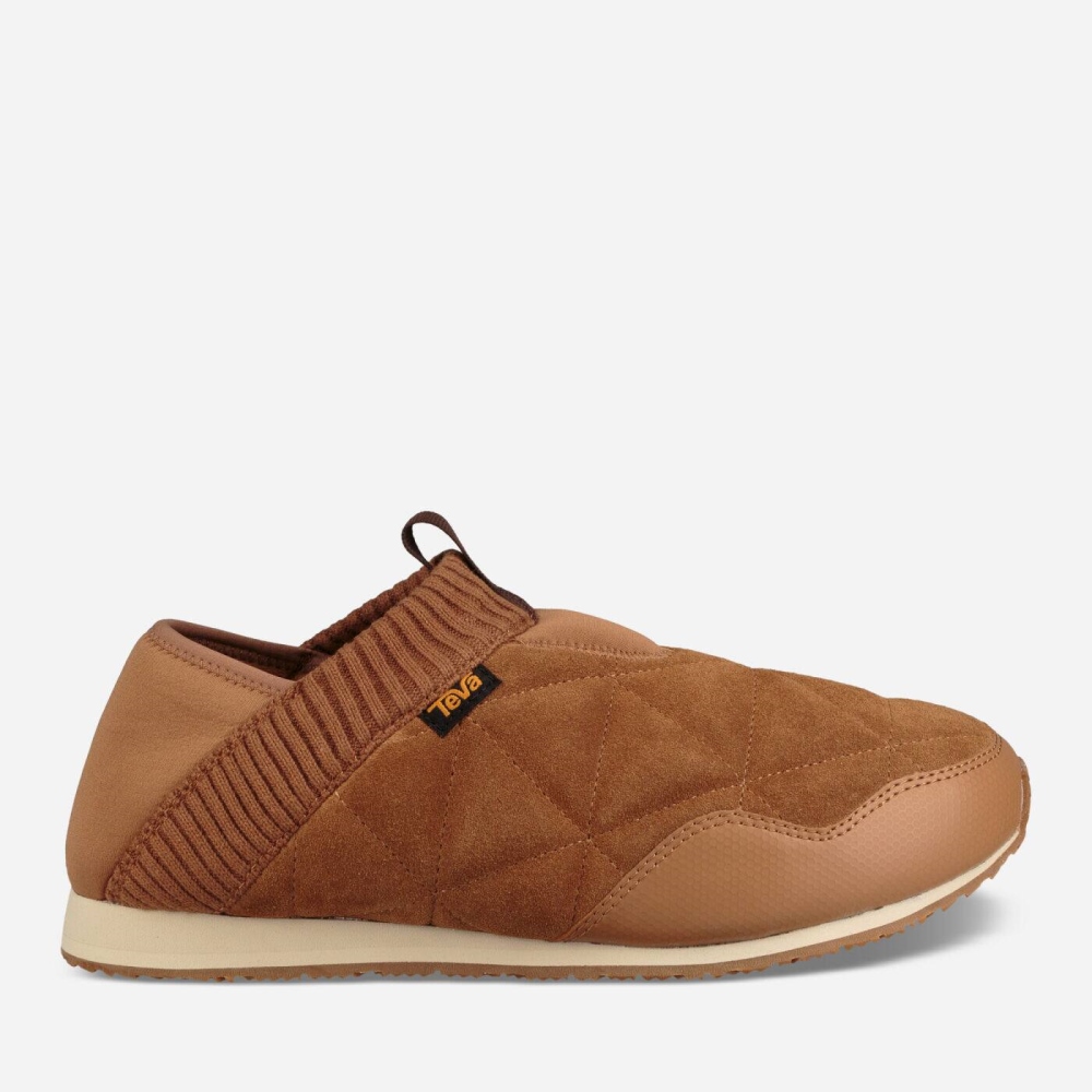 Brown Men's Teva Ember Moc Shearling Slip On Shoes | 130-OVWBHM