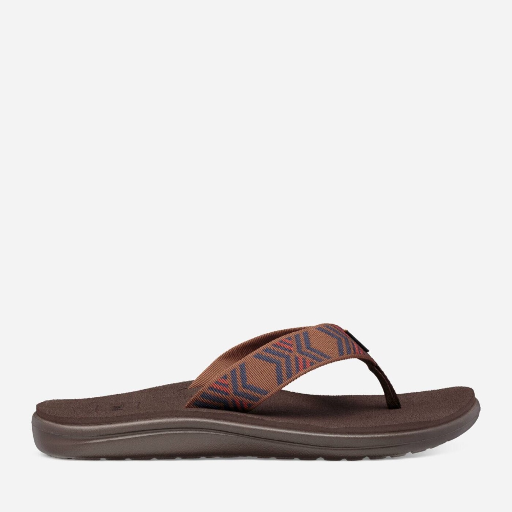 Brown Men's Teva Voya Flip Sandals | 948-ACFMYH