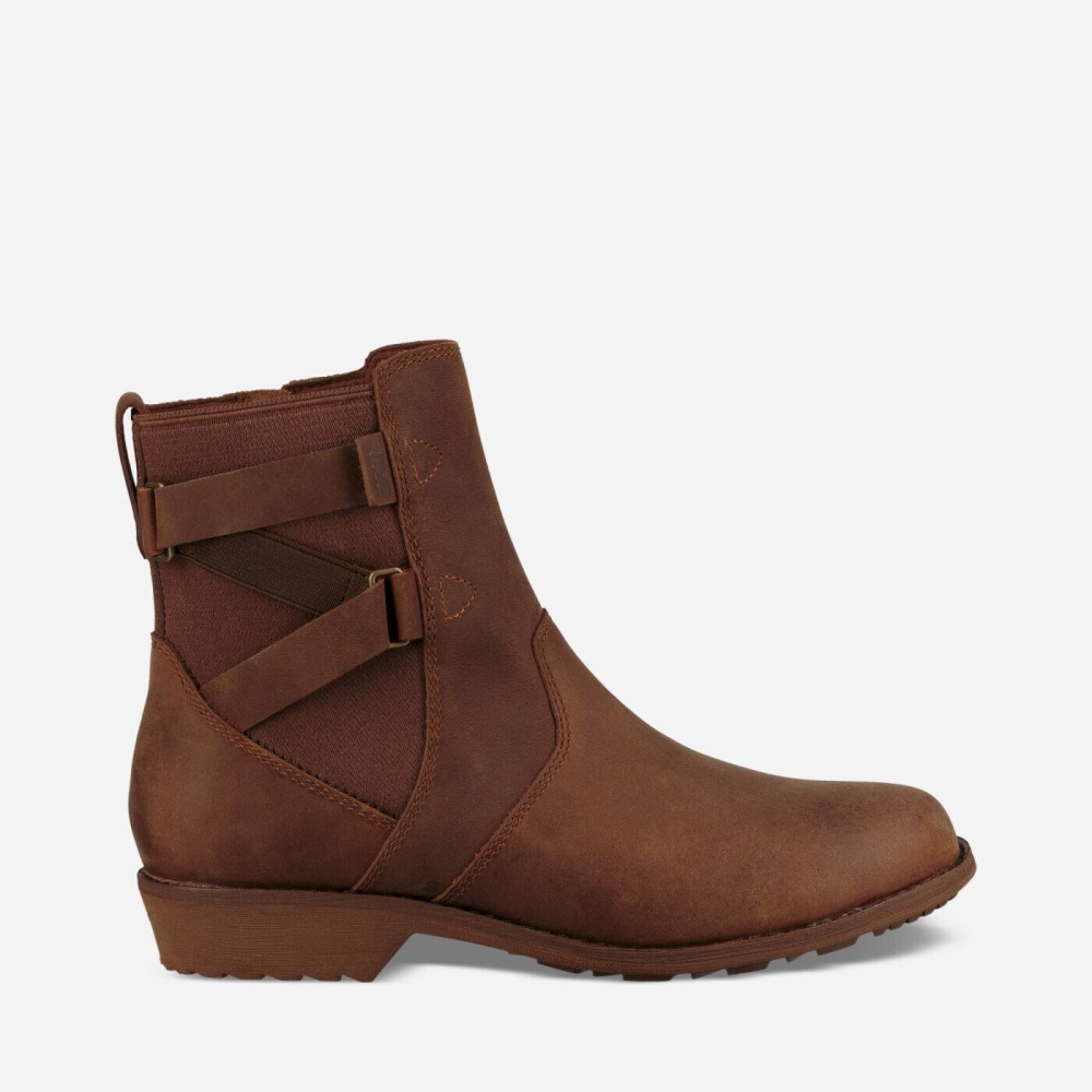 Brown Women's Teva Ellery Ankle WP Boots | 561-FBCVAZ