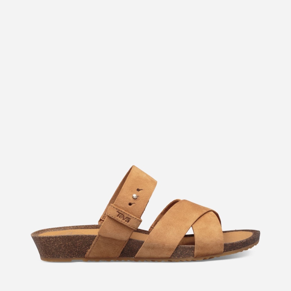 Brown Women's Teva Mahonia Slide Sandals | 082-TBZDIL