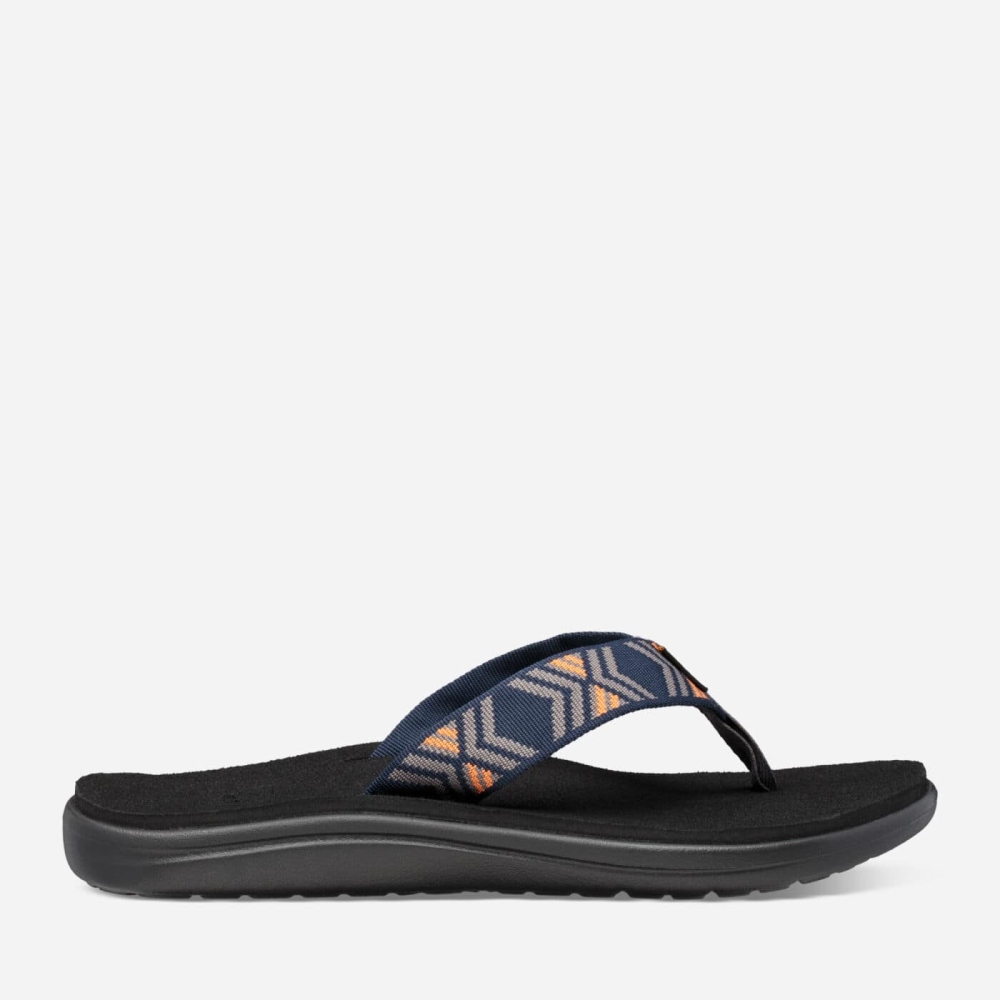 Dark Grey Men's Teva Voya Flip Flops | 023-AHGOPF