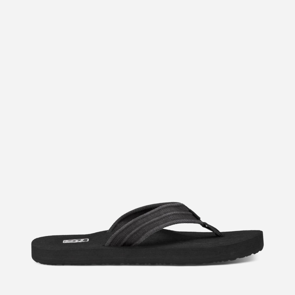 Grey Men's Teva Mush II Canvas Flip Flops | 427-GWDUSJ