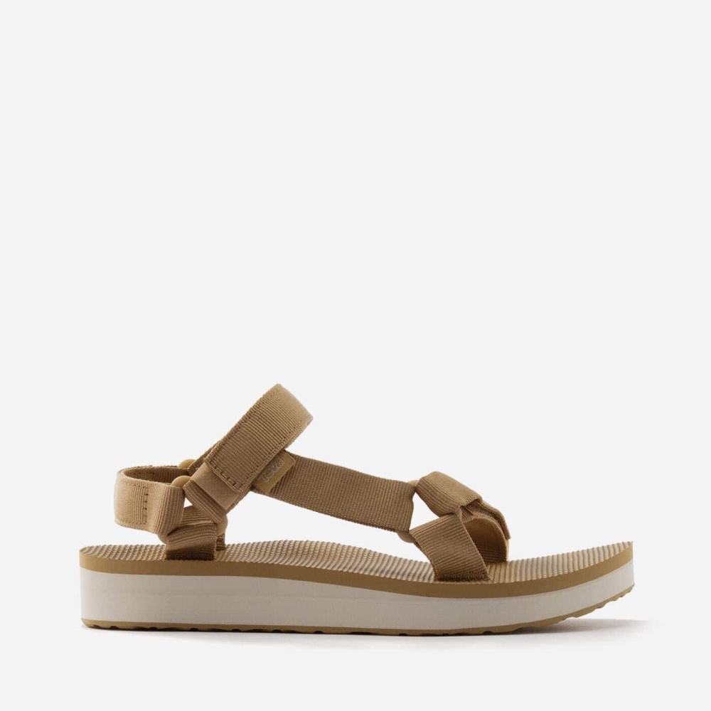 Khaki Women's Teva Midform Universal Flatform Sandals | 719-XBHQKU