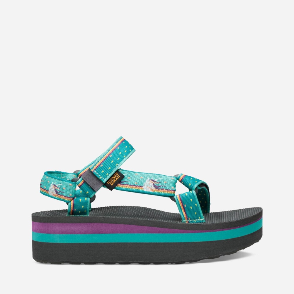 Light Green Women's Teva Flatform Universal Flatform Sandals | 873-LIECMK