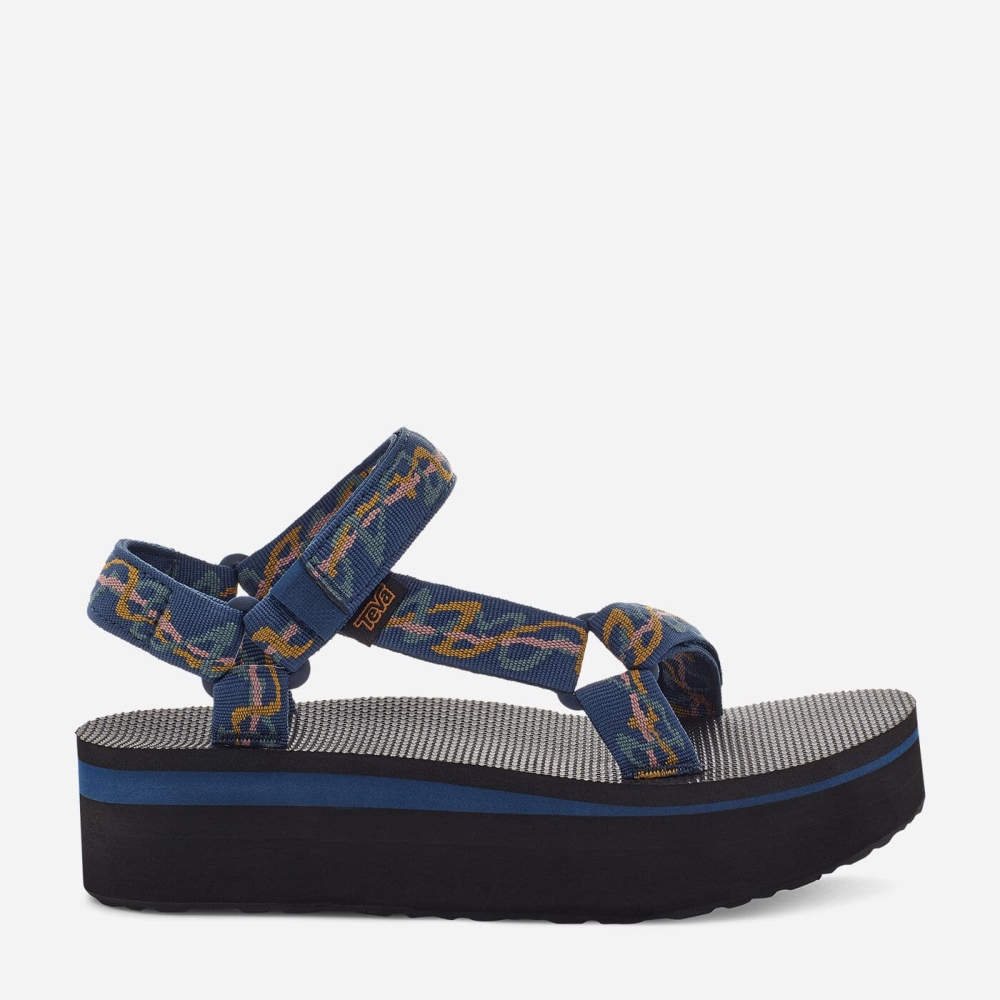 Navy Women's Teva Flatform Universal Flatform Sandals | 548-MTLHGX