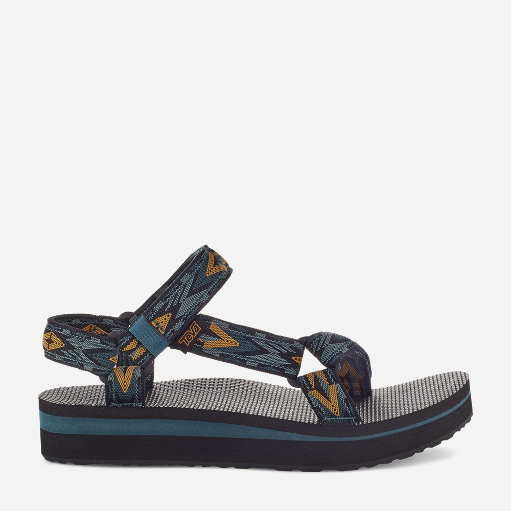 Olive Black Women's Teva Midform Universal Flatform Sandals | 253-YLXMQS