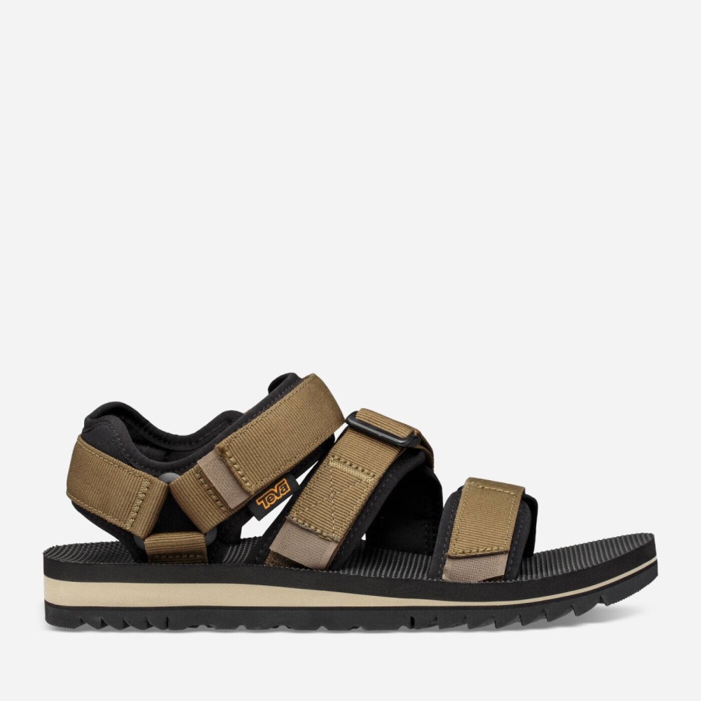 Olive Men's Teva Cross Strap Trail Hiking Sandals | 581-YMIAQO