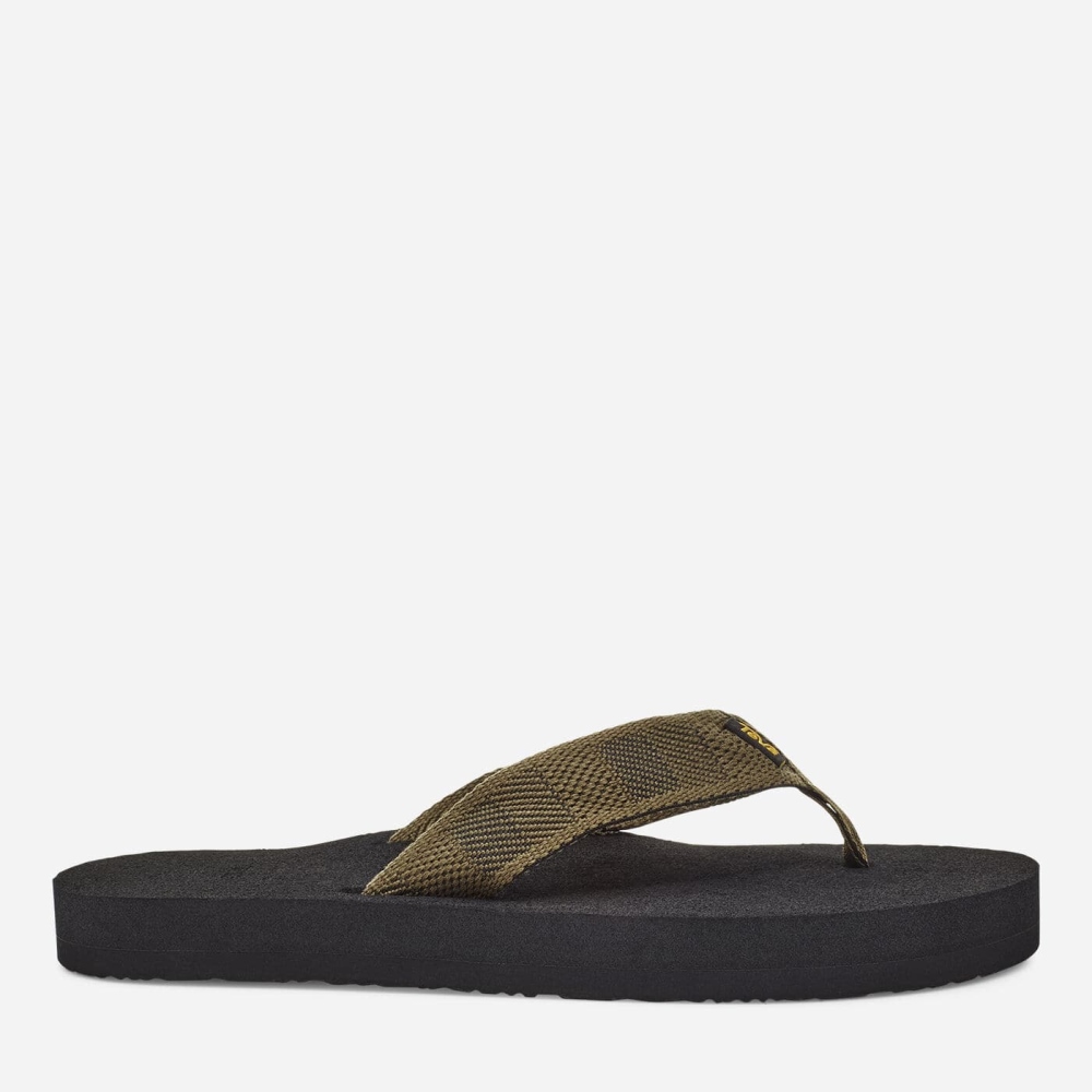 Olive Men's Teva Original Mush Flip Flops | 964-VKYDAB